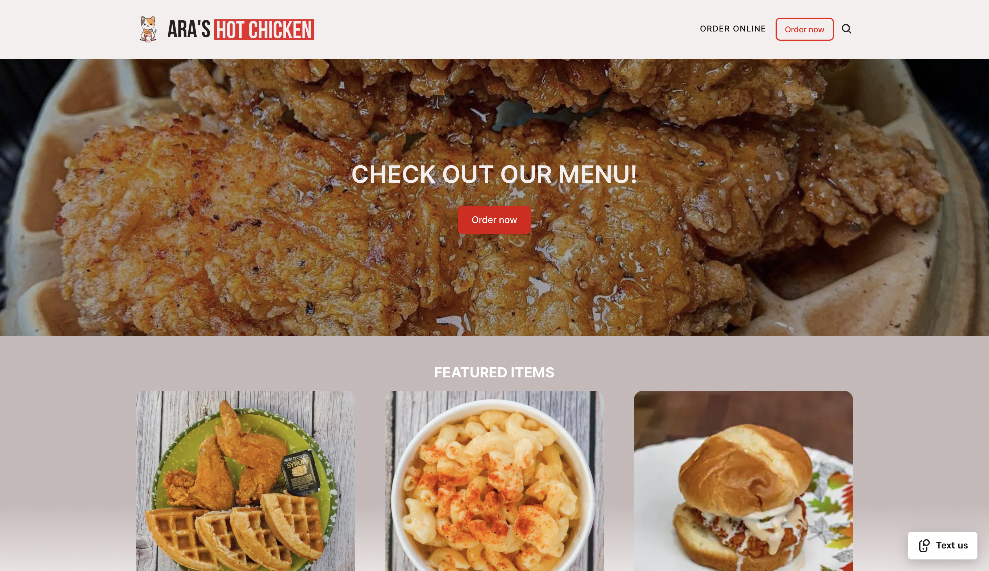 Ara's Hot Chicken Square Website